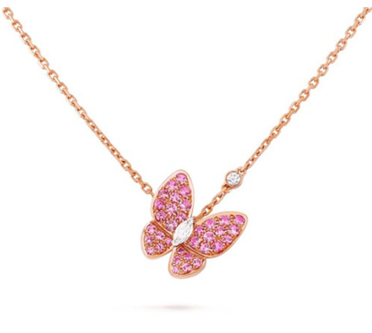 [CiCi] BUTTERFLY ROTGOLD-HALSKETTE MIT ROTEM DIAMANT