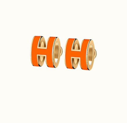 [CiCi]MINI POP H EARRINGS ORANGE