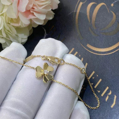 [CiCi]FRIVOLE GOLD FLOWER PINK MALACHITE BRACELET