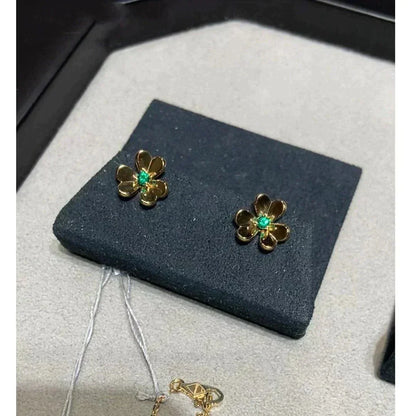 [CiCi]FRIVOLE  FLOWER MALACHITE EARRINGS