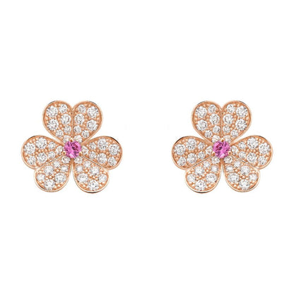 [CiCi]FRIVOLE PINK GOLD FLOWER DIAMOND EARRINGS