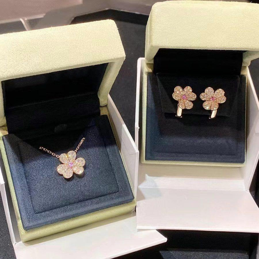 [CiCi]FRIVOLE ROSE GOLD FLOWER DIAMOND NECKLACE