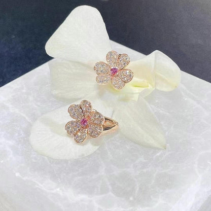 [CiCi]FRIVOLE PINK GOLD FLOWER DIAMOND EARRINGS