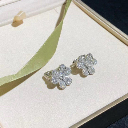 [CiCi]FRIVOLE SILVER FLOWER DIAMOND EARRINGS
