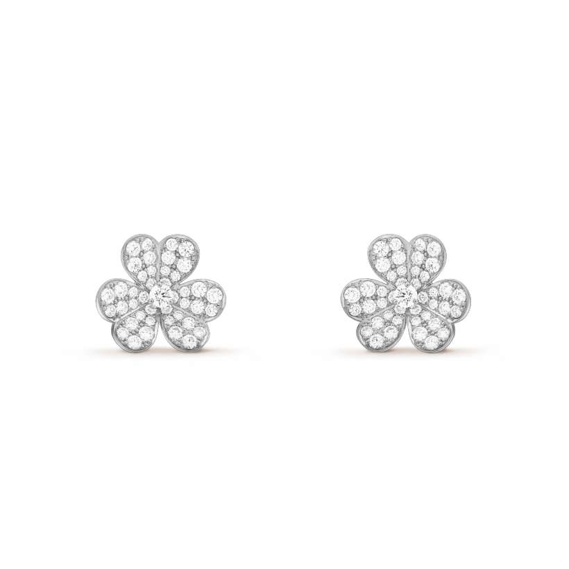 [CiCi]FRIVOLE SILVER FLOWER DIAMOND EARRINGS
