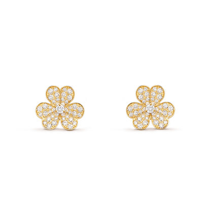 [CiCi]FRIVOLE GOLD FLOWER DIAMOND EARRINGS