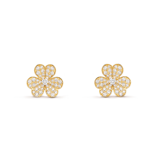 [CiCi]FRIVOLE GOLD FLOWER DIAMOND EARRINGS