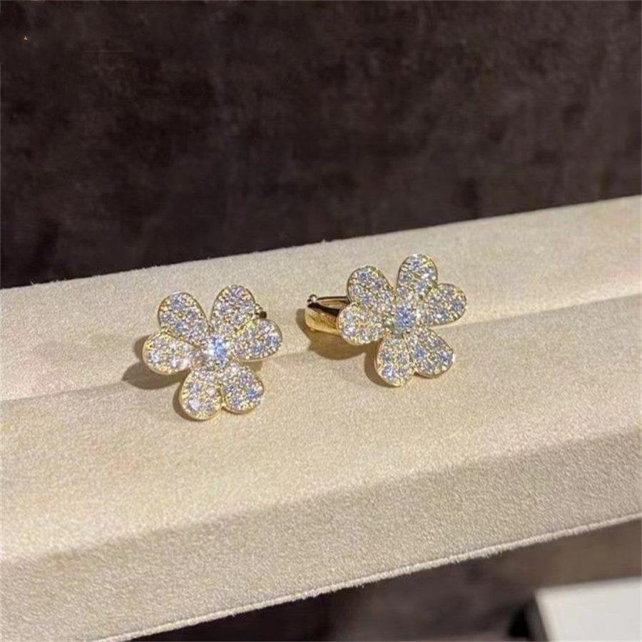 [CiCi]FRIVOLE GOLD FLOWER DIAMOND EARRINGS