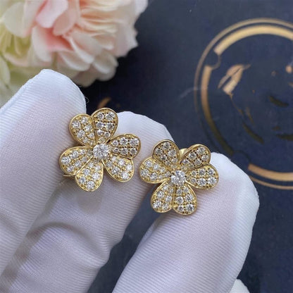 [CiCi]FRIVOLE GOLD FLOWER DIAMOND EARRINGS