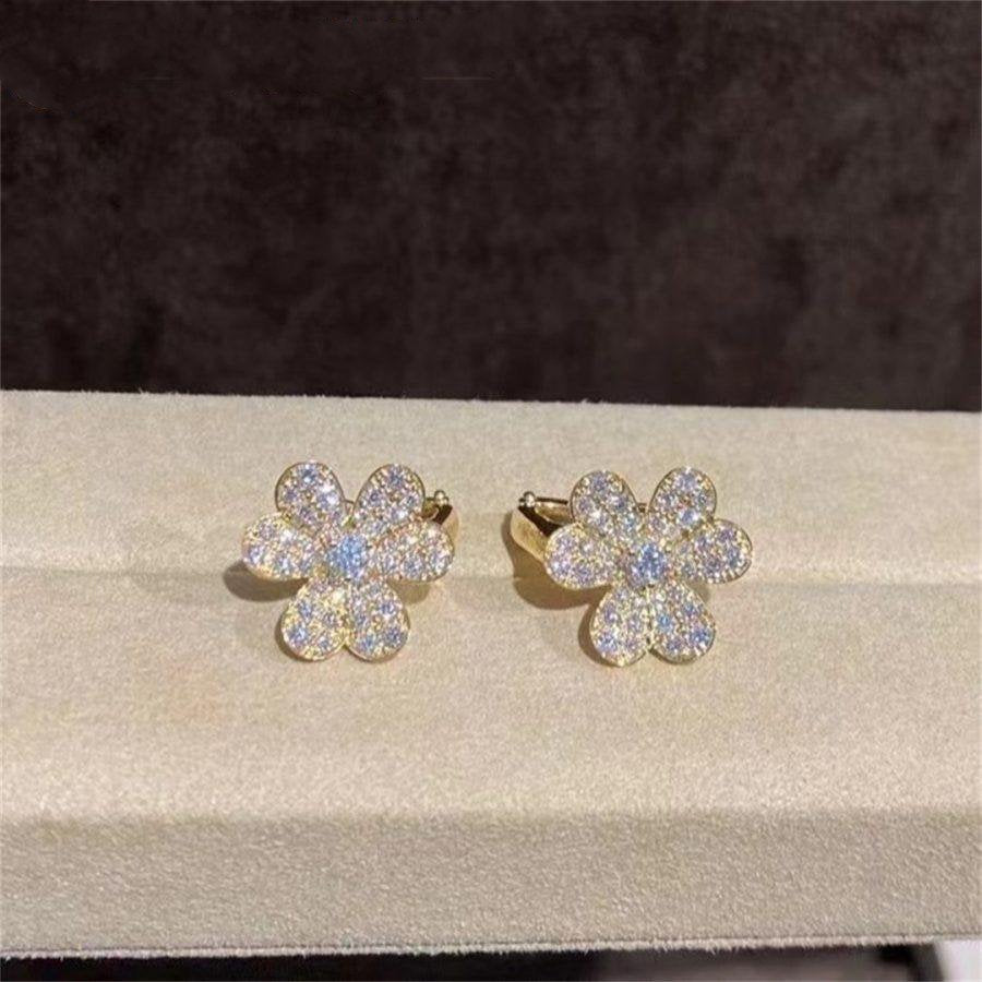 [CiCi]FRIVOLE GOLD FLOWER DIAMOND EARRINGS
