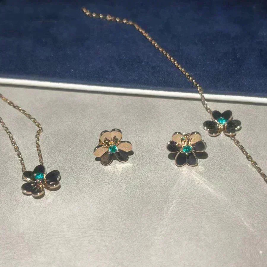 [CiCi]FRIVOLE  FLOWER MALACHITE EARRINGS