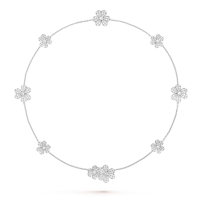 [CiCi]FRIVOLE SILVER 9 FLOWERS NECKLACE