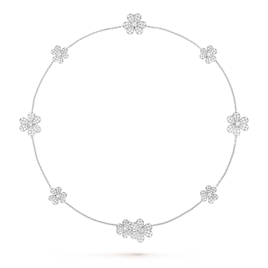 [CiCi]FRIVOLE SILVER 9 FLOWERS NECKLACE