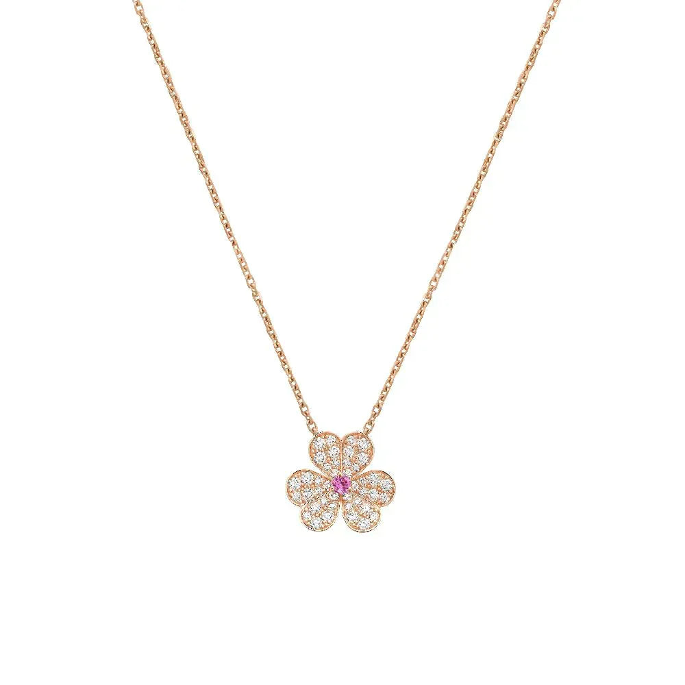 [CiCi]FRIVOLE ROSE GOLD FLOWER DIAMOND NECKLACE