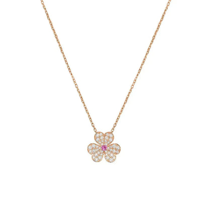 [CiCi]FRIVOLE ROSE GOLD FLOWER DIAMOND NECKLACE