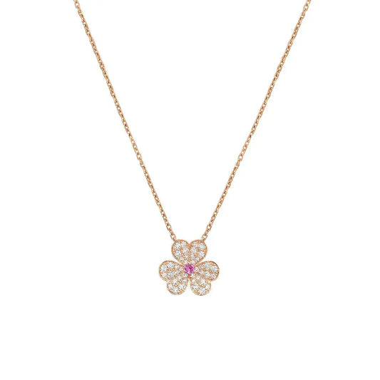 [CiCi]FRIVOLE ROSE GOLD FLOWER DIAMOND NECKLACE