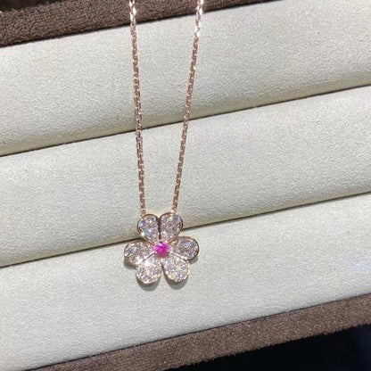 [CiCi]FRIVOLE ROSE GOLD FLOWER DIAMOND NECKLACE