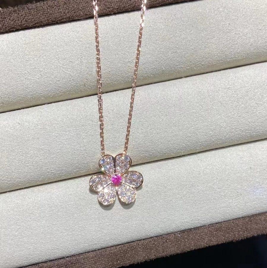 [CiCi]FRIVOLE ROSE GOLD FLOWER DIAMOND NECKLACE