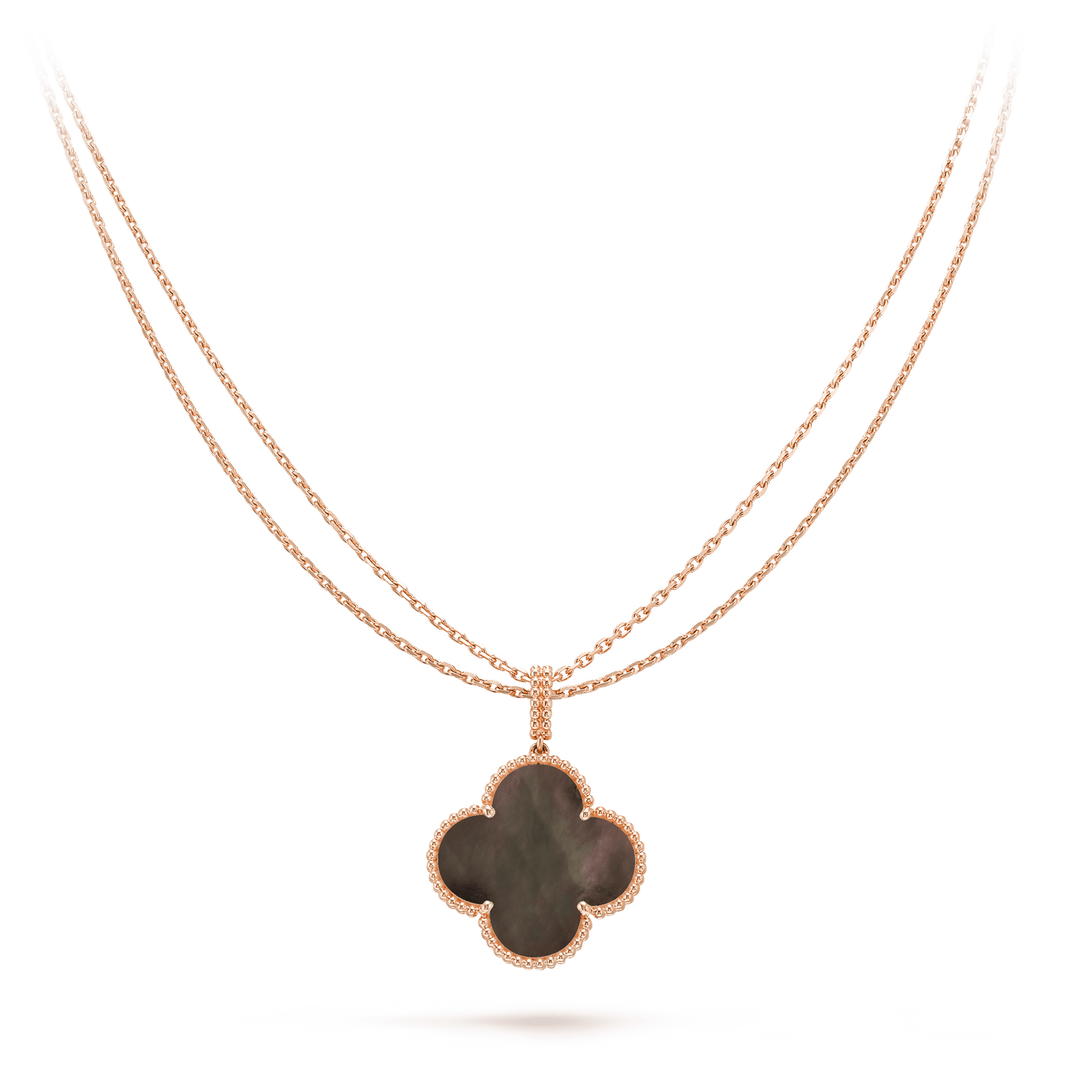 [CiCi]CLOVER 25MM GOLD DARK MOP BIG CLOVER NECKLACE