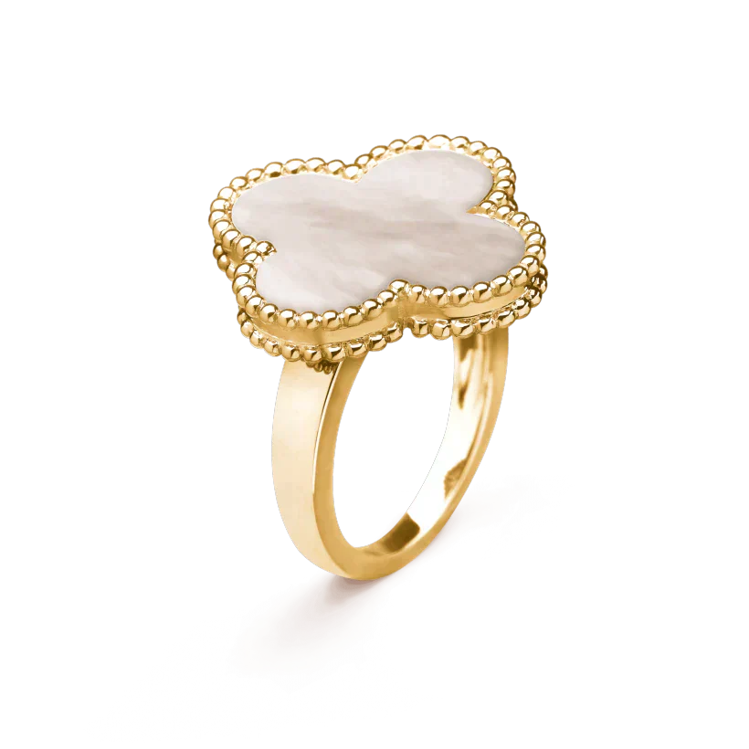 [CiCi]CLOVER WHITE MOP RING