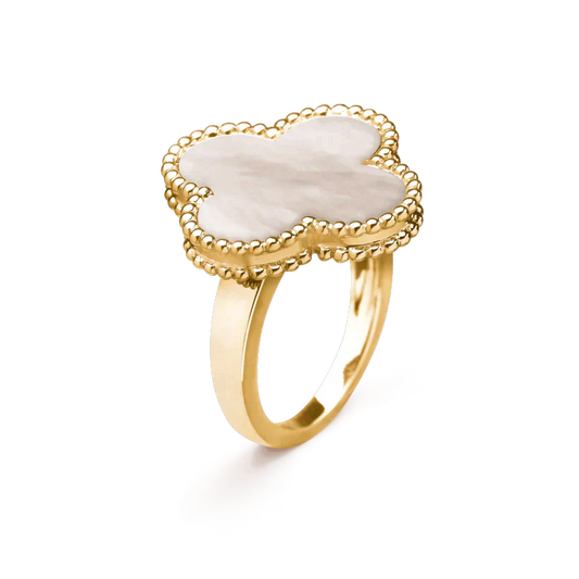 [CiCi]CLOVER WHITE MOP RING