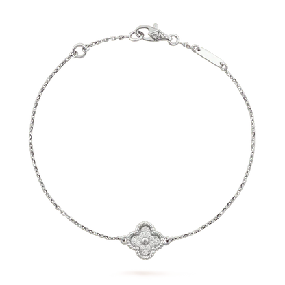 [CiCi]CLOVER  SINGLE FLOWER BRACELET SILVER