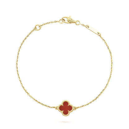 [CiCi]GLÜCKSKLEE KARNEOL ARMBAND MIT EINER BLÜTE