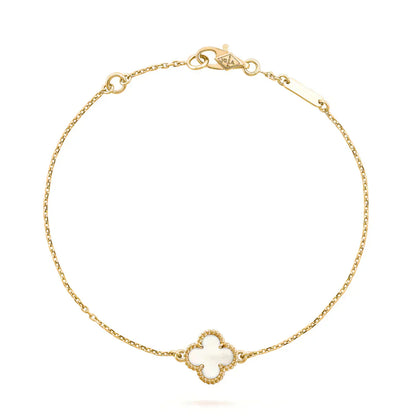 [CiCi]CLOVER WHITE MOP SINGLE FLOWER BRACELET