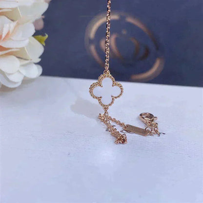 [CiCi]CLOVER WHITE MOP SINGLE FLOWER BRACELET