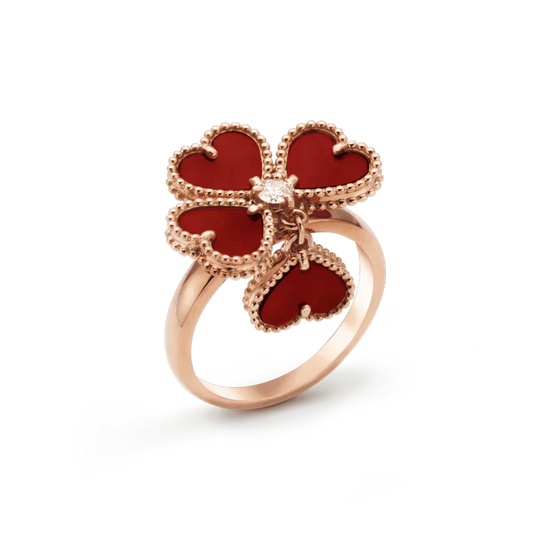[CiCi]SWEET CLOVER CARNELIAN RING