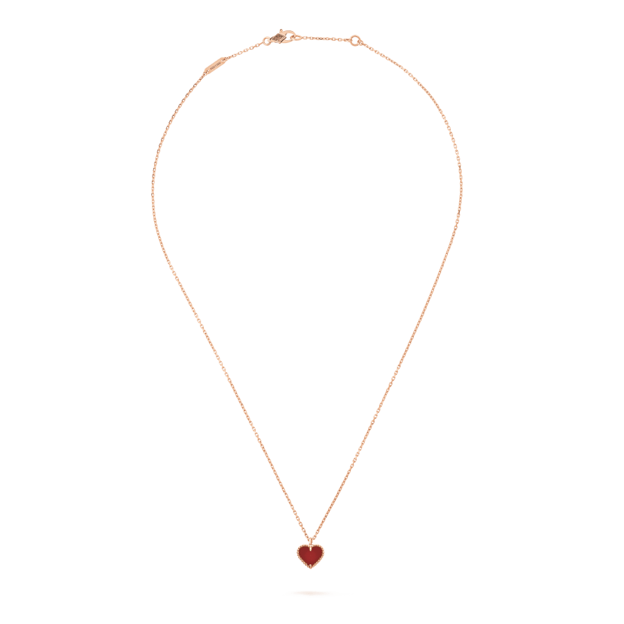 [CiCi]SWEET CLOVER CARNELIAN HEART NECKLACE