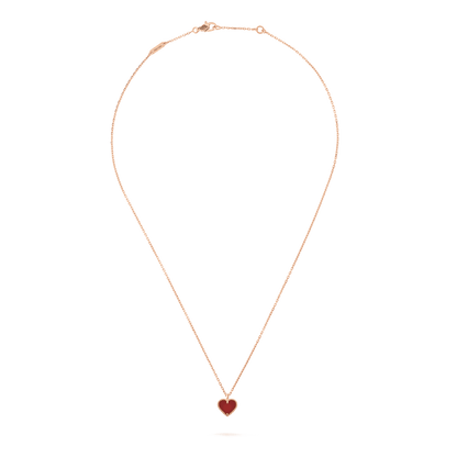 [CiCi]SWEET CLOVER CARNELIAN HEART NECKLACE
