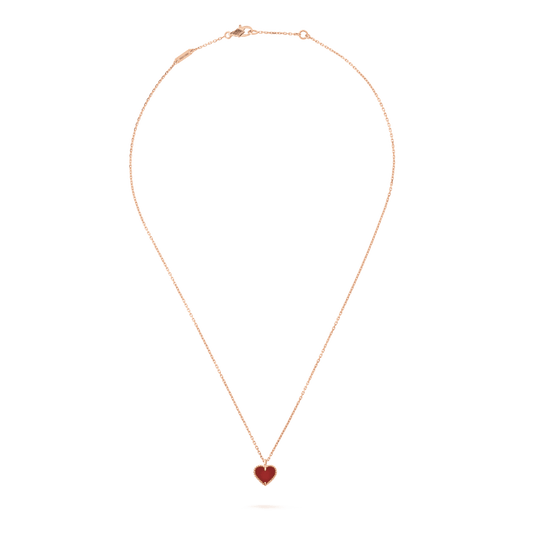 [CiCi]SWEET CLOVER CARNELIAN HEART NECKLACE