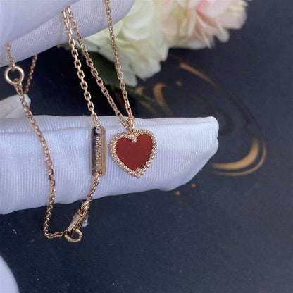 [CiCi]SWEET CLOVER CARNELIAN HEART NECKLACE