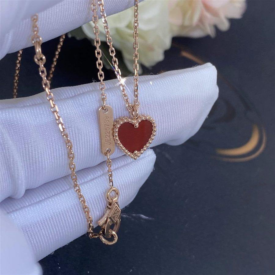 [CiCi]SWEET CLOVER CARNELIAN HEART NECKLACE