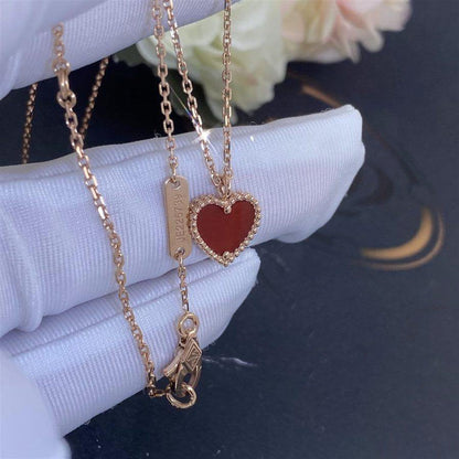 [CiCi]SWEET CLOVER CARNELIAN HEART NECKLACE