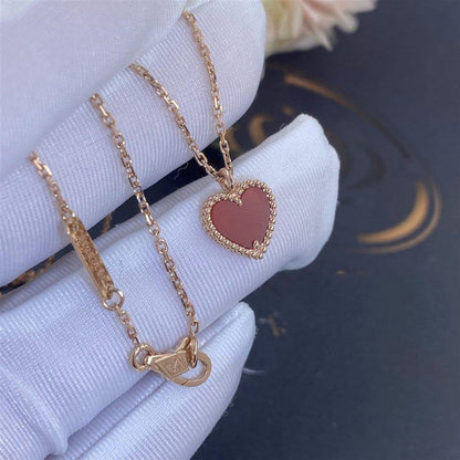 [CiCi]SWEET CLOVER CARNELIAN HEART NECKLACE