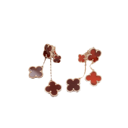 [CiCi]CLOVER EARRINGS CARNELIAN 4 MOTIFS PINK GOLD