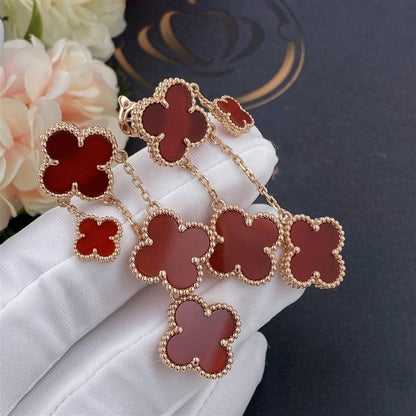 [CiCi]CLOVER EARRINGS CARNELIAN 4 MOTIFS PINK GOLD