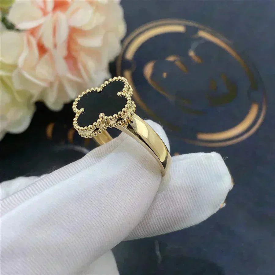 [CiCi]CLOVER ONYX RING