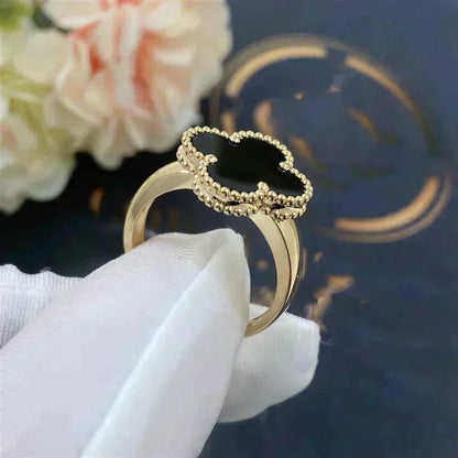 [CiCi]CLOVER ONYX RING