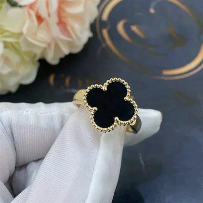 [CiCi]CLOVER ONYX RING