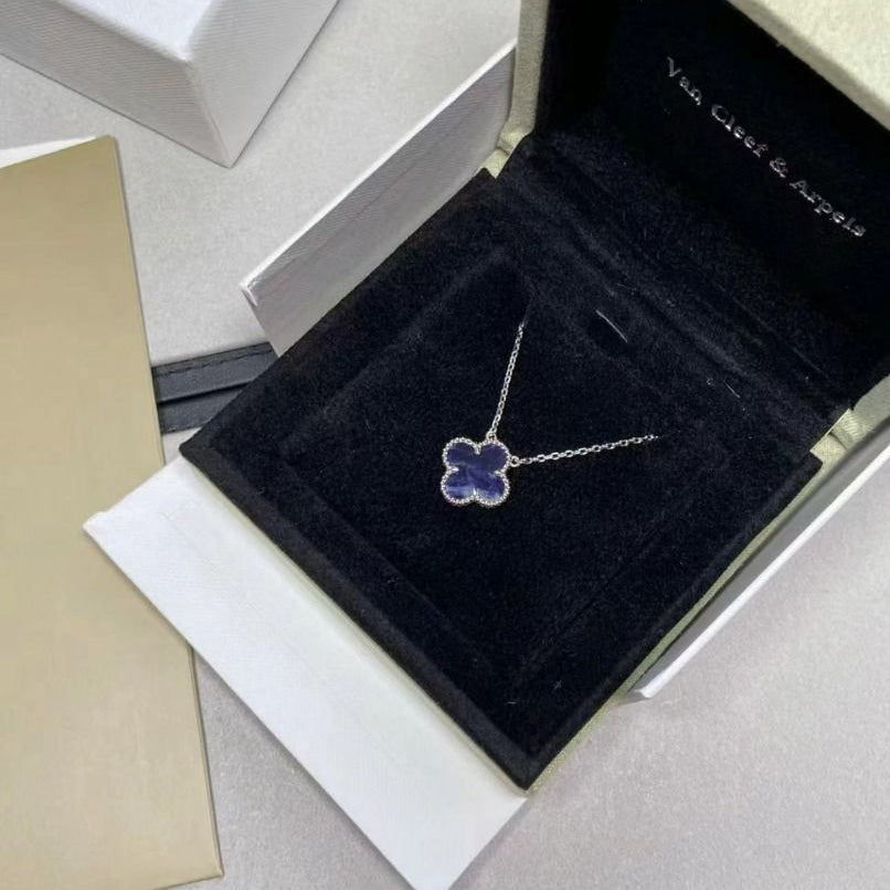 [CiCi]CLOVER 15MM PIETERSITE NECKLACE SILVER