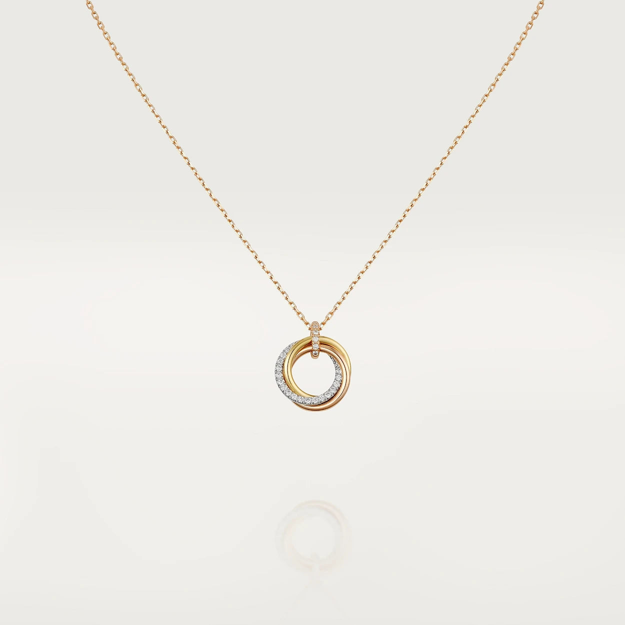 [CiCi]TRINITY NECKLACE SILVER GOLD PINK GOLD DIAMONDS
