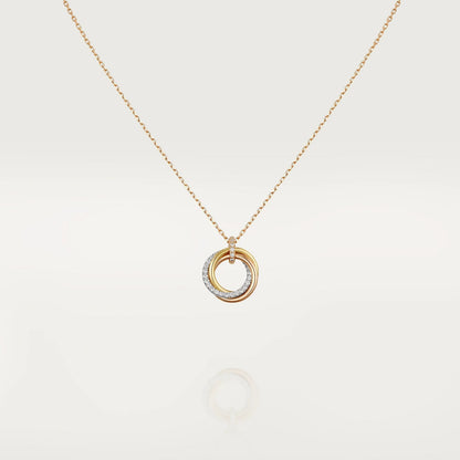 [CiCi]TRINITY NECKLACE SILVER GOLD PINK GOLD DIAMONDS