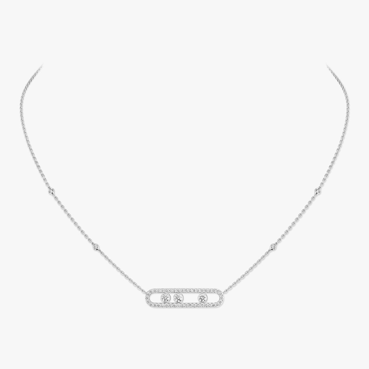 [CiCi] Move Pave_ Rose Gold Diamond Necklace