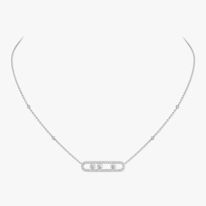 [CiCi] Move Pave_ Rose Gold Diamond Necklace