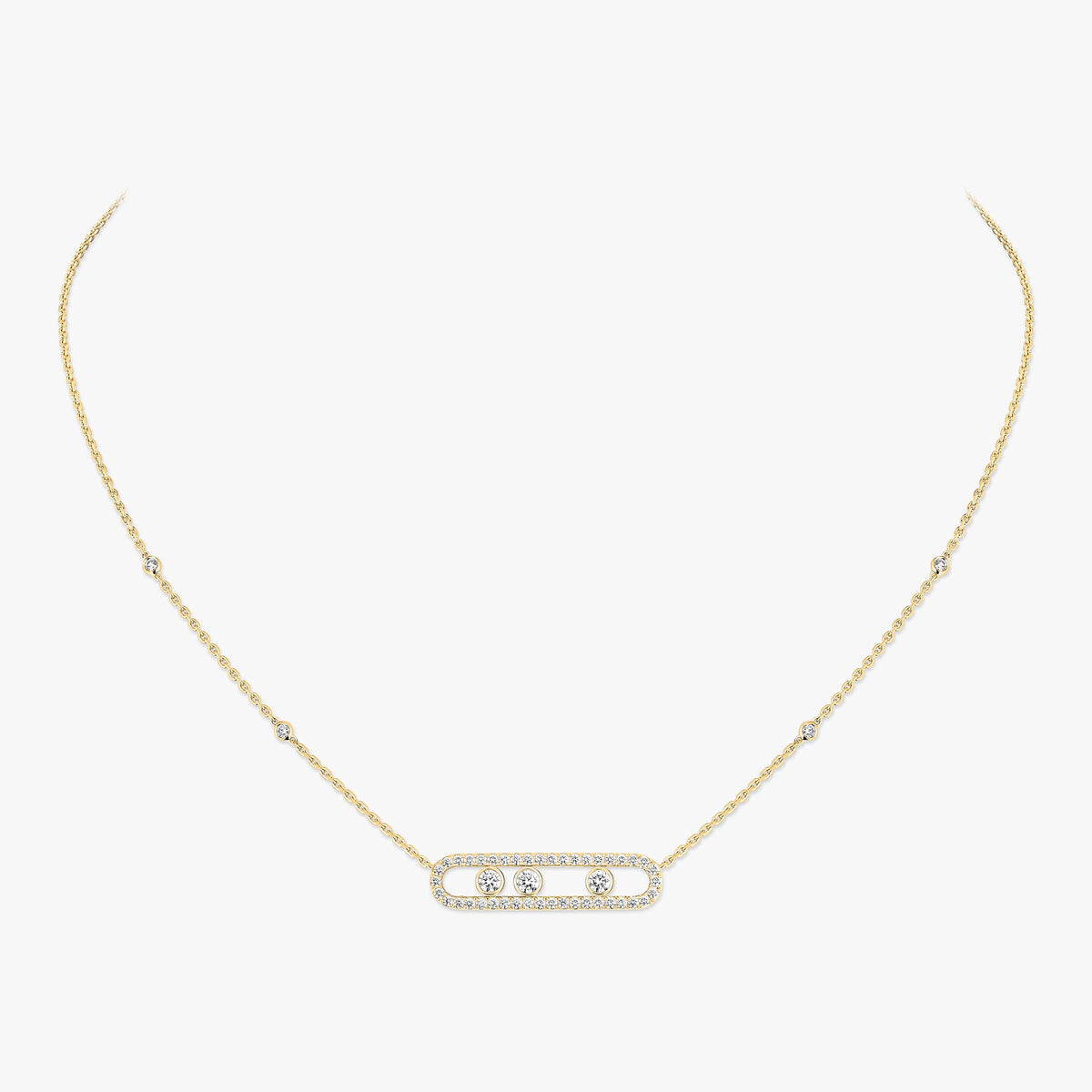 [CiCi] Move Pave_ Rose Gold Diamond Necklace