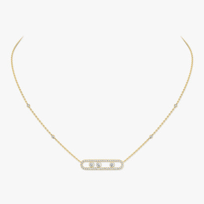 [CiCi] Move Pave_ Rose Gold Diamond Necklace