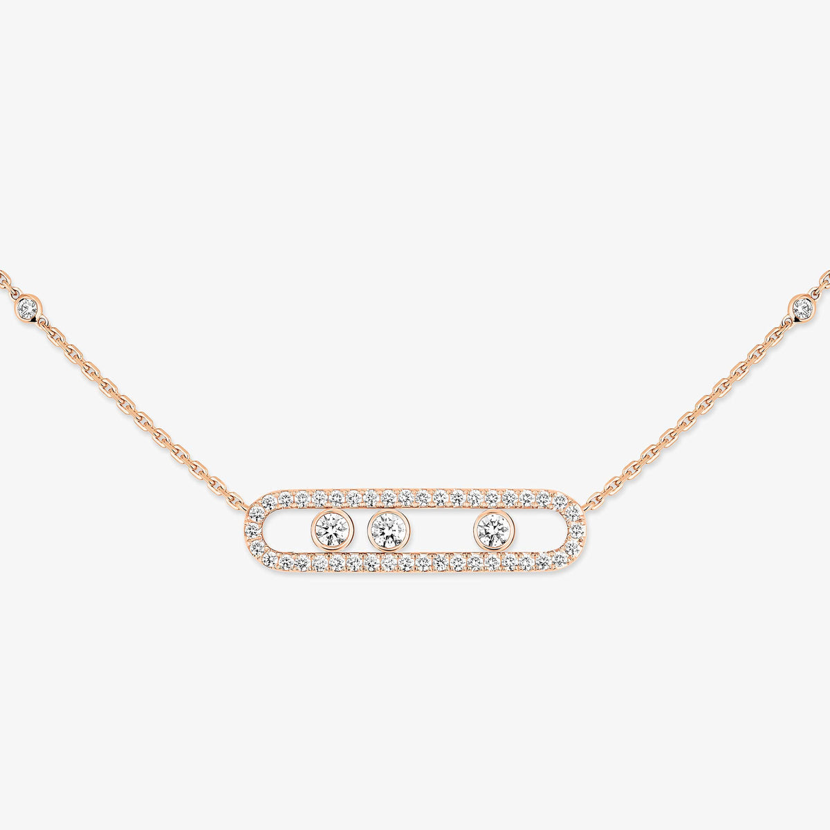 [CiCi] Move Pave_ Rose Gold Diamond Necklace